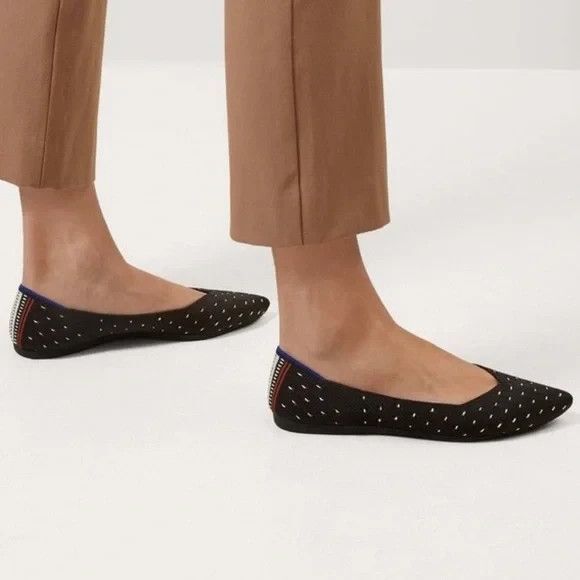 New Rothy’s The Point Ivory Dot Ballet Flats in Size 11 - Picture 1 of 5